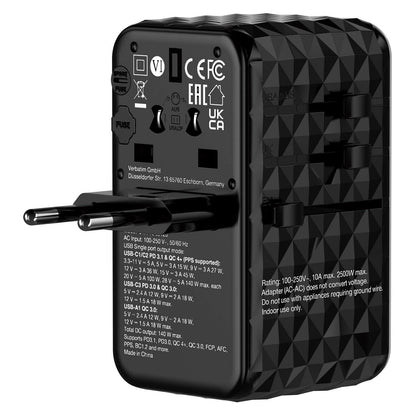 Verbatim GaN III Uni.Travel Adap 140W Welt-zu-Welt UTA-10 32125