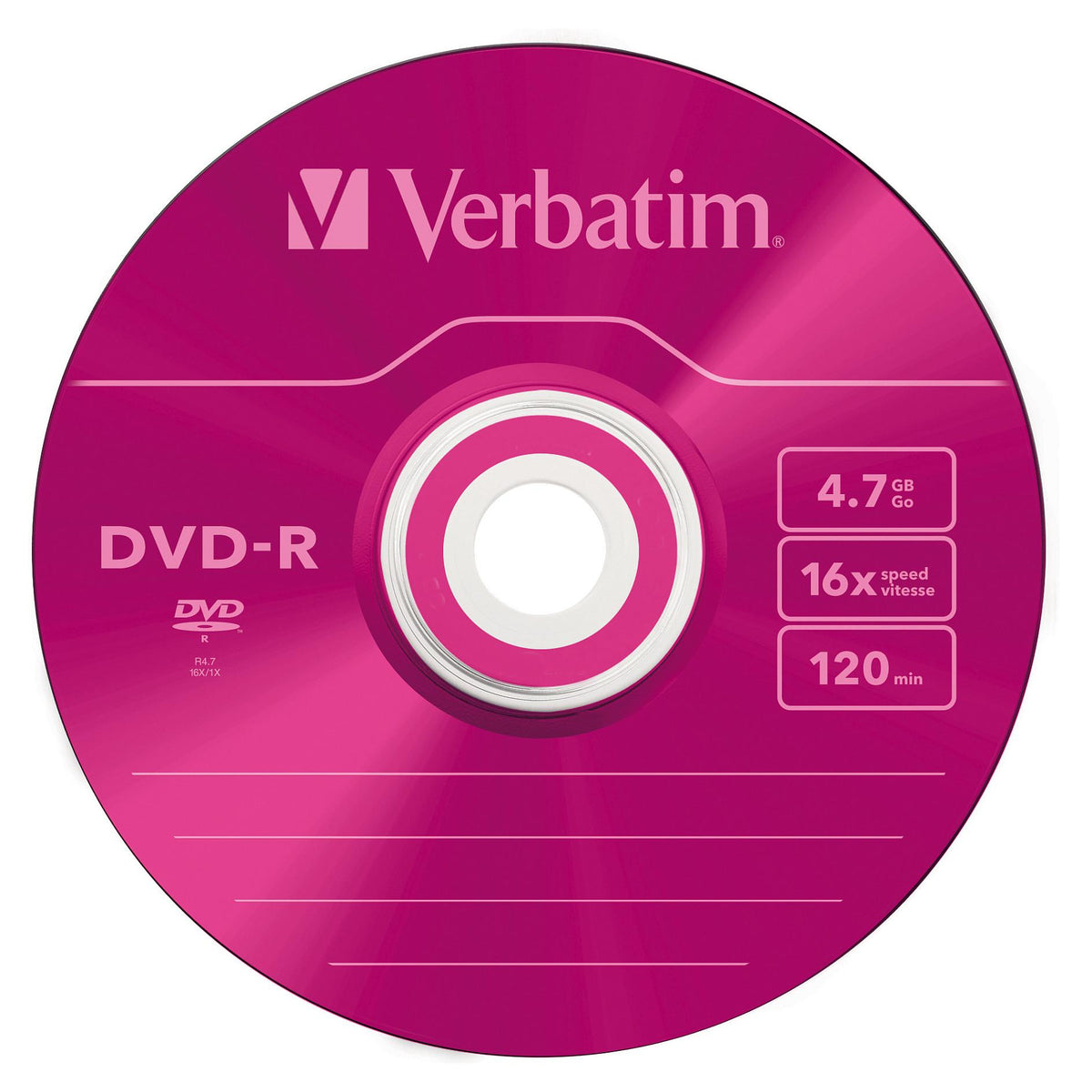 1x5 Verbatim DVD-R 4,7GB Colour 16x Speed, Slim Case