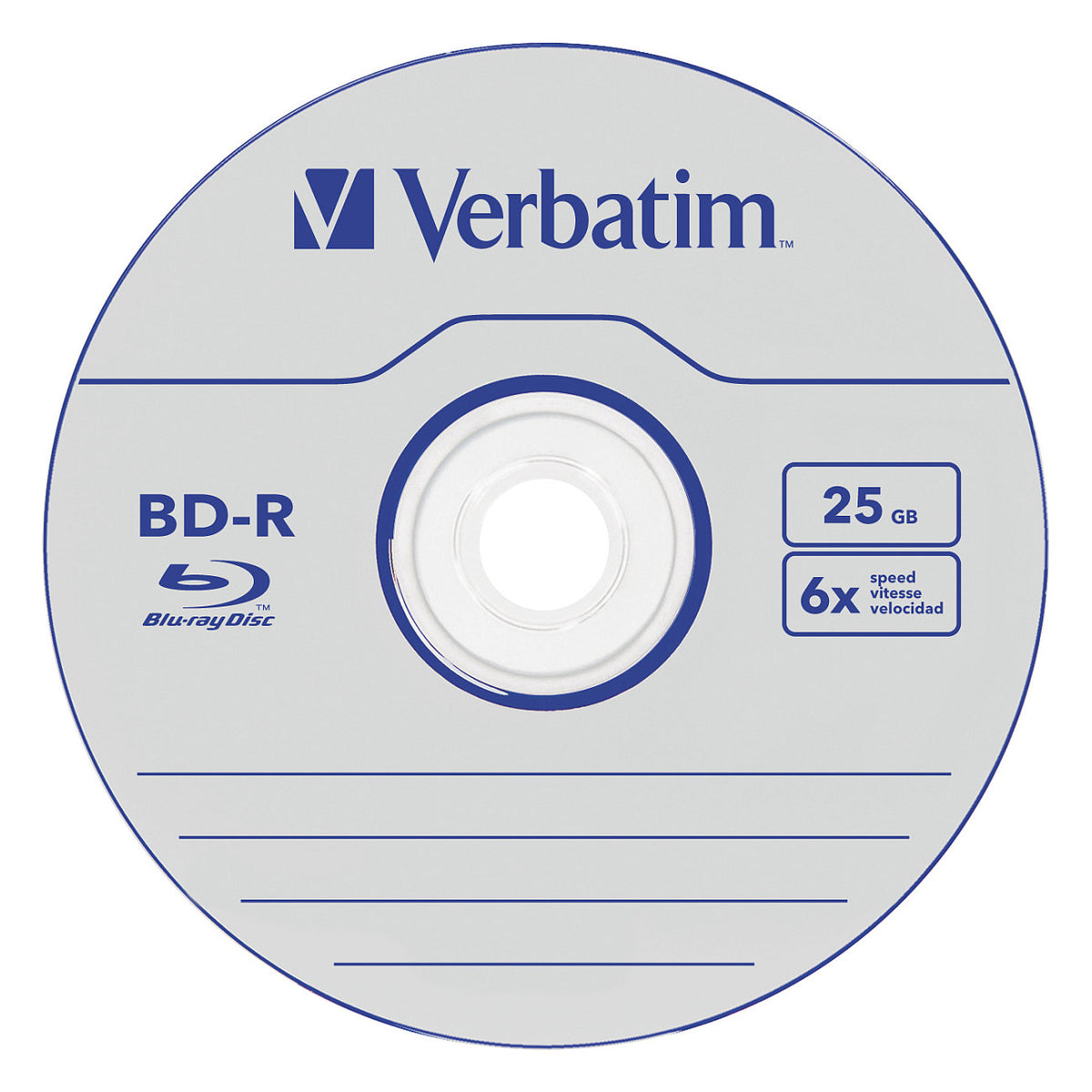 1x50 Verbatim BD-R Blu-Ray 25GB 6x Speed Datalife No-ID Cakebox
