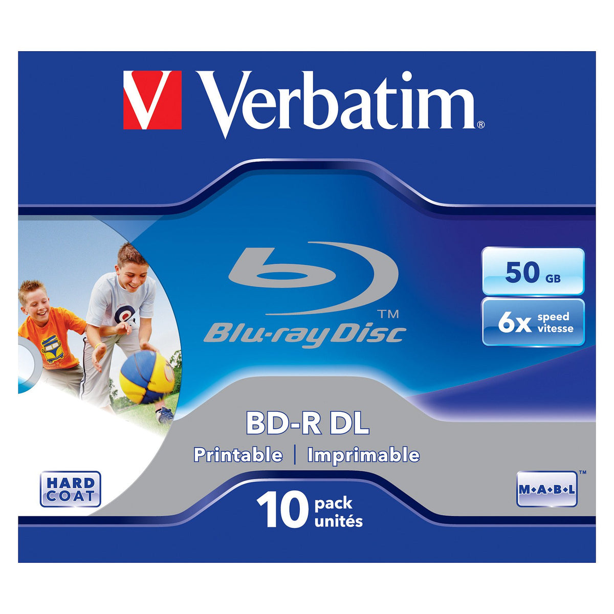 1x10 Verbatim BD-R Blu-Ray 50GB 6x Speed printable Jewel Case
