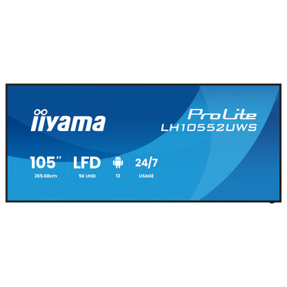 265,7cm/104.6" (5120x2160) iiyama LH10552UWS-B1AG 21:9 5K UW IPS 8ms 60Hz HDMI DisplayPort USB-C RJ45 RS-232c VESA Speaker WiFi Black
