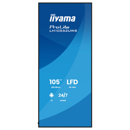 265,7cm/104.6" (5120x2160) iiyama LH10552UWS-B1AG 21:9 5K UW IPS 8ms 60Hz HDMI DisplayPort USB-C RJ45 RS-232c VESA Speaker WiFi Black