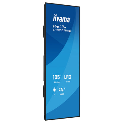 265,7cm/104.6" (5120x2160) iiyama LH10552UWS-B1AG 21:9 5K UW IPS 8ms 60Hz HDMI DisplayPort USB-C RJ45 RS-232c VESA Speaker WiFi Black