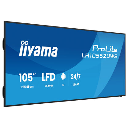 265,7cm/104.6" (5120x2160) iiyama LH10552UWS-B1AG 21:9 5K UW IPS 8ms 60Hz HDMI DisplayPort USB-C RJ45 RS-232c VESA Speaker WiFi Black