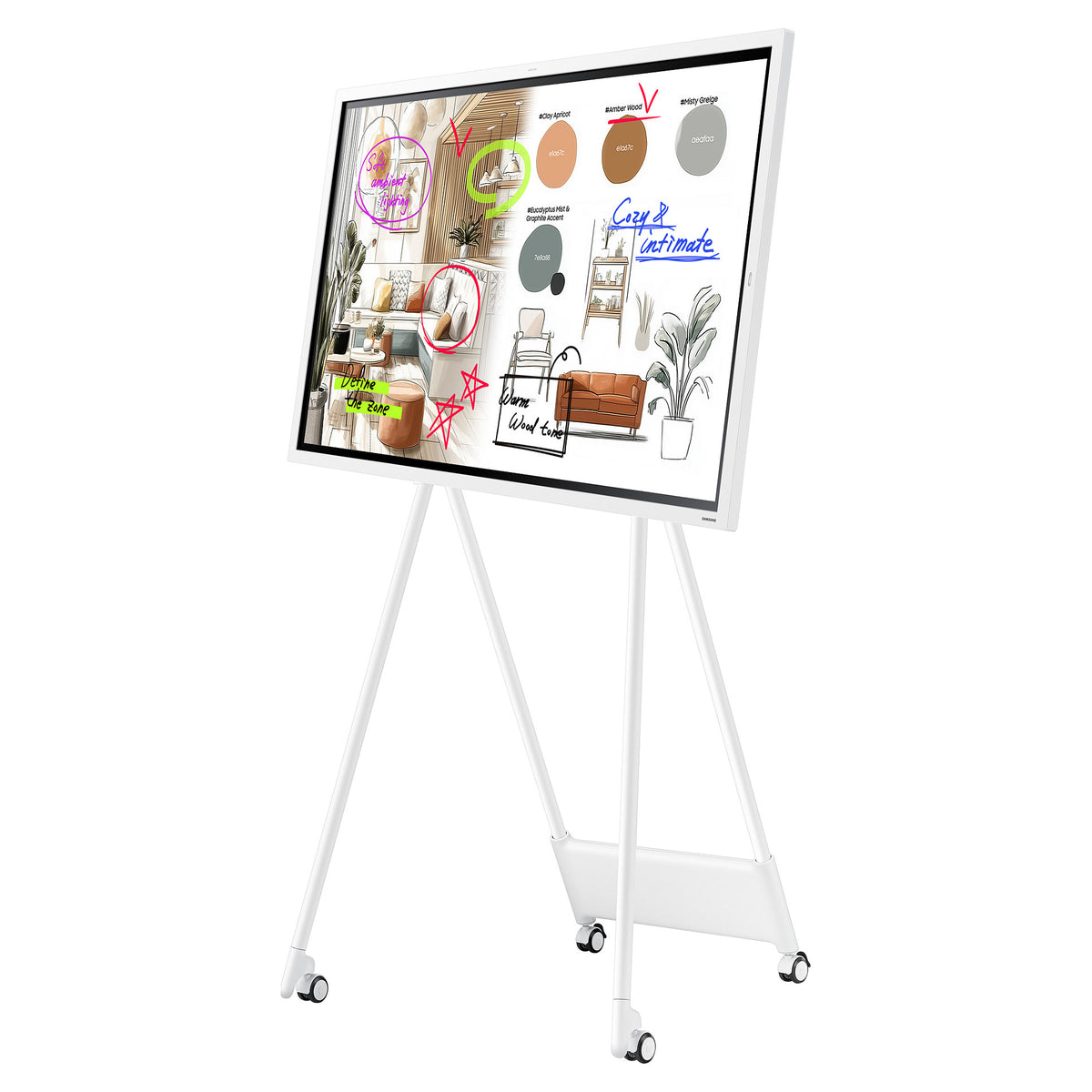 138,7cm/55" (3840x2160) Samsung WM55FX 16:9 4K VA 9,5ms HDMI USB-C USB LAN WLAN Bluetooth VESA Speaker Touch 12/7 White Gray