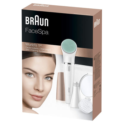 FaceSpa 851V Gesichtsepilierer - Gold - Weiß - 1.5 V - AA - 321 g - Box - 57 mm