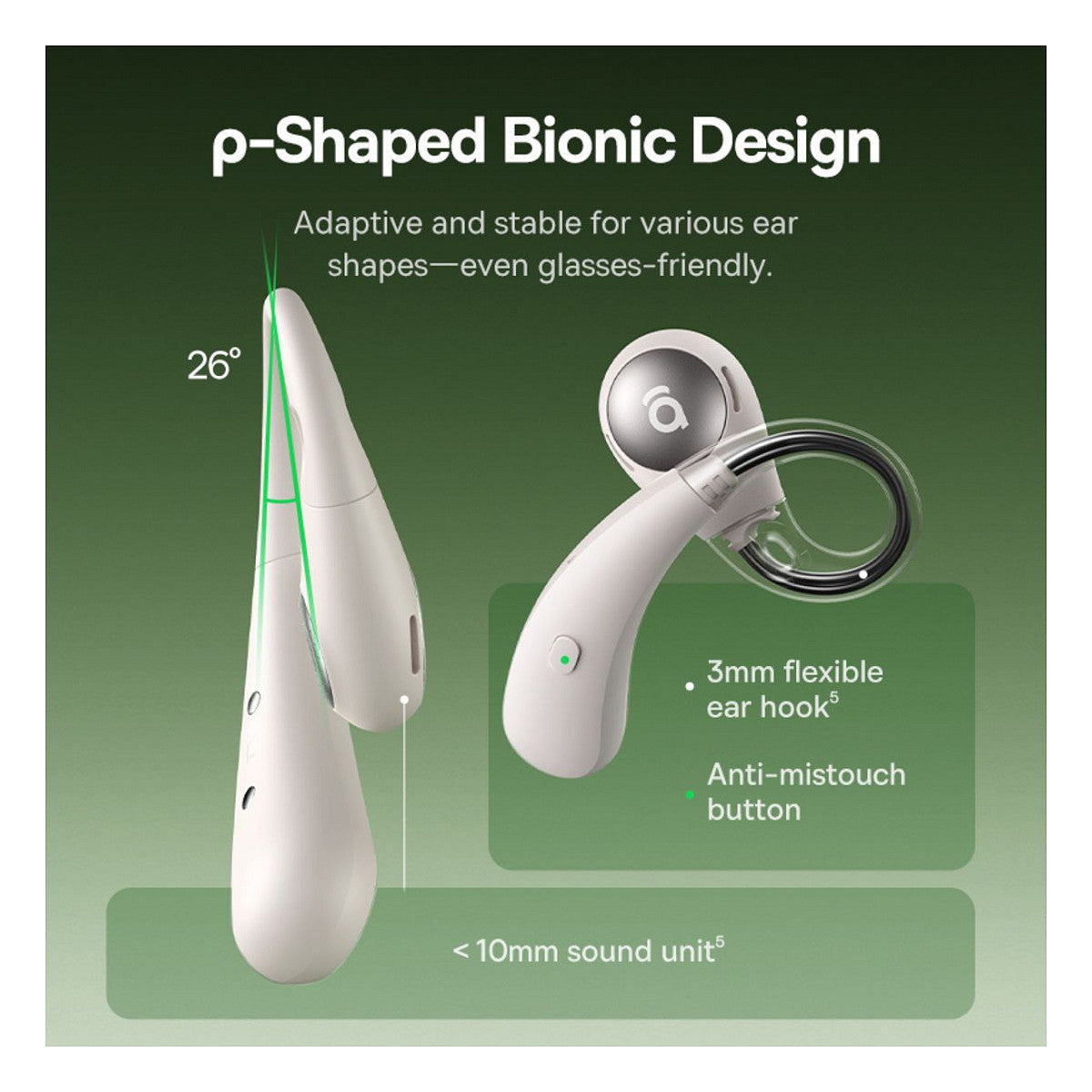 Eli Sport 2 Open-Ear TWS Starlight Off-White