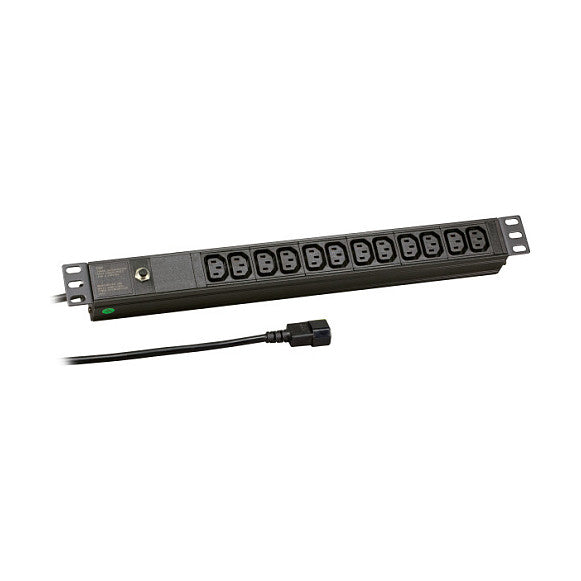 EFB 19" 1HE Steckdosenleiste für USV 12xC13, Zuleitung C14