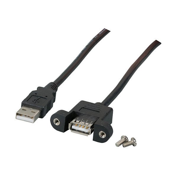 USB2.0 Verlängerung A-A,St.-Einbaubuchse,1.0m,sw,Classic
