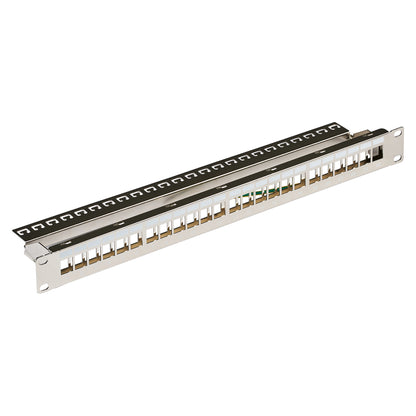 EFB Verteilerfeld 19" 1HE, 24-Port, Metall, metallfarben