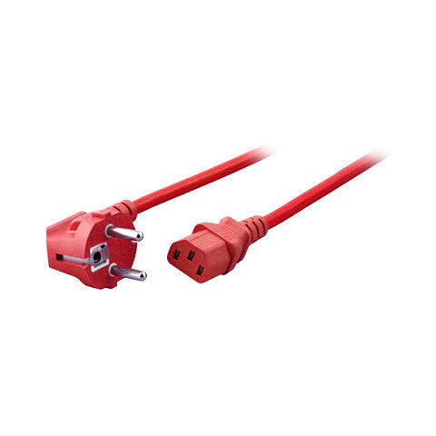 EFB Netzleitung Schutzkontakt 90 - C13 180, rot, 3,0 m, 3 x 1,00 mm