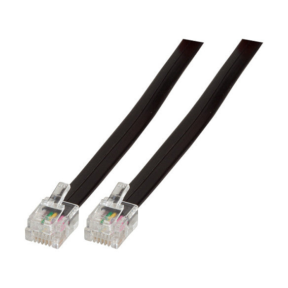 Modularkabel schwarz, 2 x RJ12 (6/6) Stecker, 1:1, 10 m