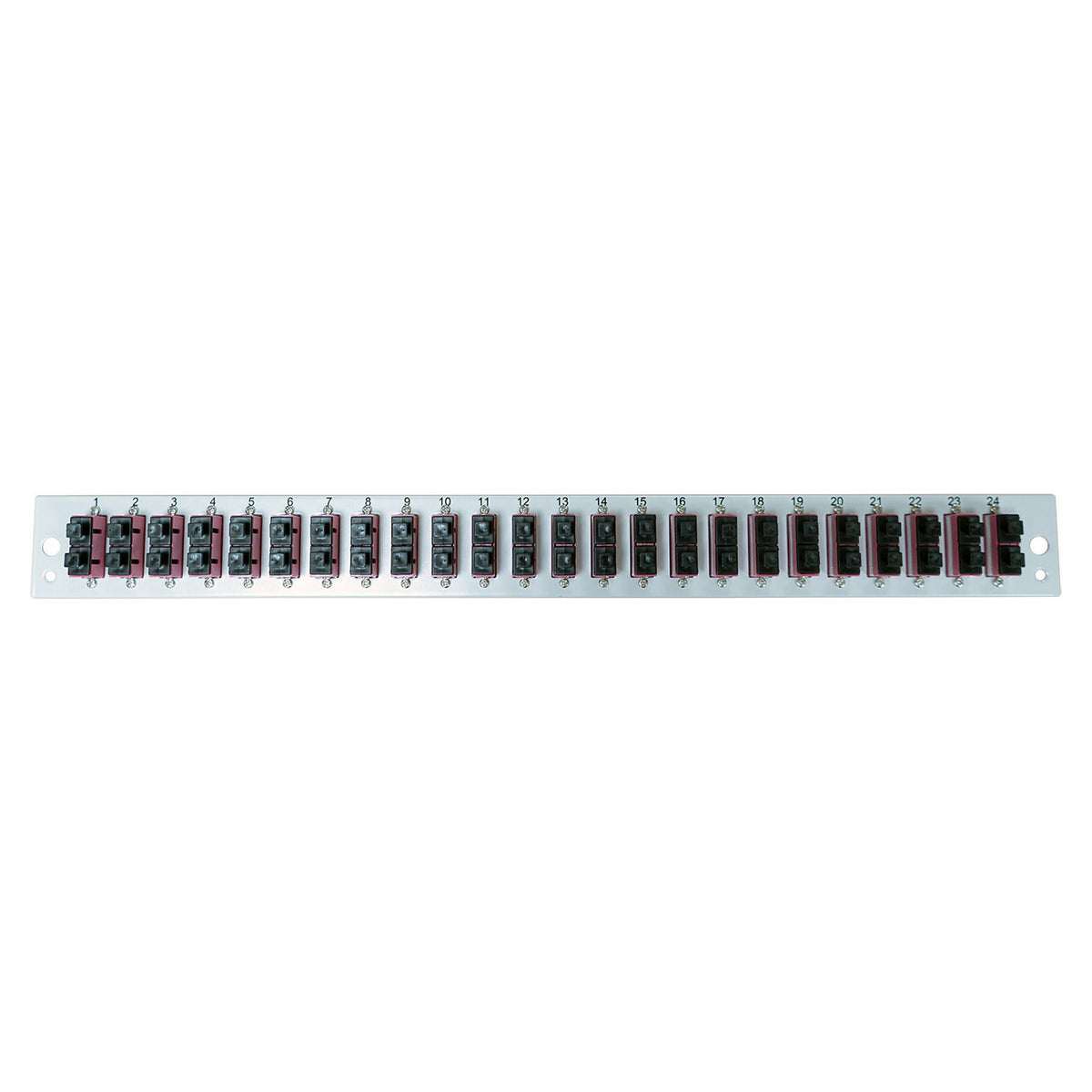 EFB Bestckte Frontblende mit 24 x SC Duplex Kupplung OM4 vertikal, schwarz