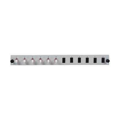EFB Bestckte 12 Port Frontblende mit 6 x LC Duplex Kupplung OM3 vertikal, grau