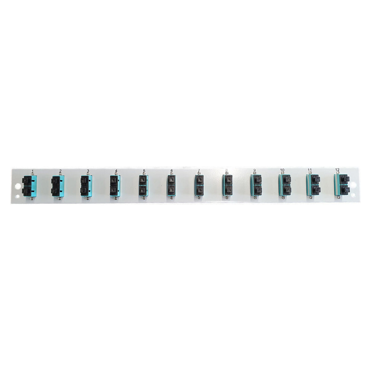 EFB Bestckte Frontblende mit 12 x SC Duplex Kupplung OM3 vertikal, schwarz
