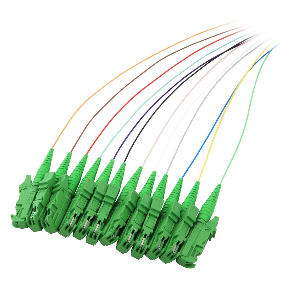 EFB O0769.2 Faserpigtail E2000 APC8° OS2 1 Set=12Stk gn/ws G652D