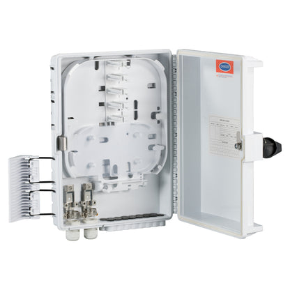 FTTH-BOX-OUT-1 FTTH IP65 Anschlussbox für 16 Fasern 16 Kupplungen u.Faserübe
