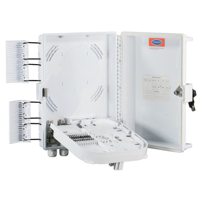 FTTH-BOX-OUT-1 FTTH IP65 Anschlussbox für 16 Fasern 16 Kupplungen u.Faserübe