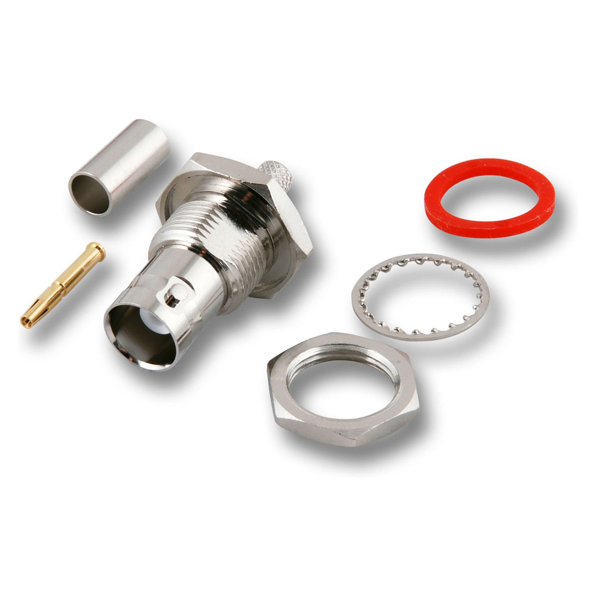 EFB BNC Einbaubuchse, Crimpversion RG58 50 Ohm mit Masseisolation