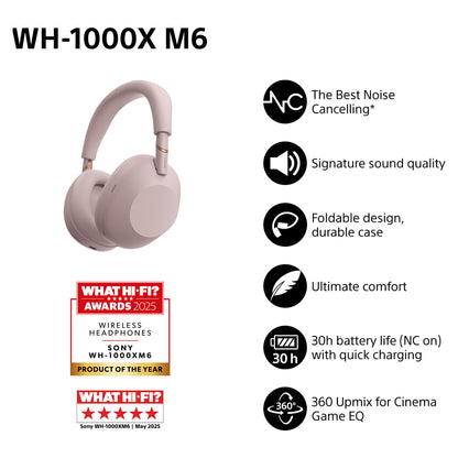 SONY WH-1000XM6 Over-Ear rosa Hi-Res BT-Kopfhrer