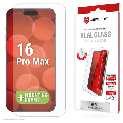 DISPLEX Real Glasschutzfolie für iPhone 16 Pro Max