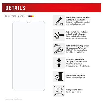 DISPLEX Real Glasschutzfolie für Samsung Galaxy A26 extrem hart & kratzer-resistent, Kantenschutz, Real Glass