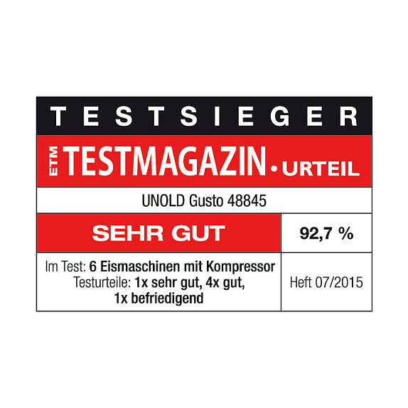 Eismaschine Gusto (edelstahl/schwarz, fr 2.000ml Eiscreme, 180 Watt Kompressor)