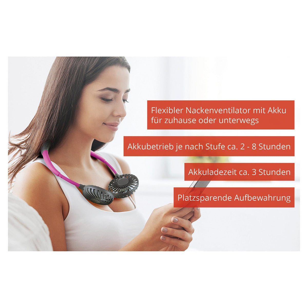 86699 Nackenventilator Breezy purple 1,2W 3Geschwindigkeitsstufen Ø8,5cm