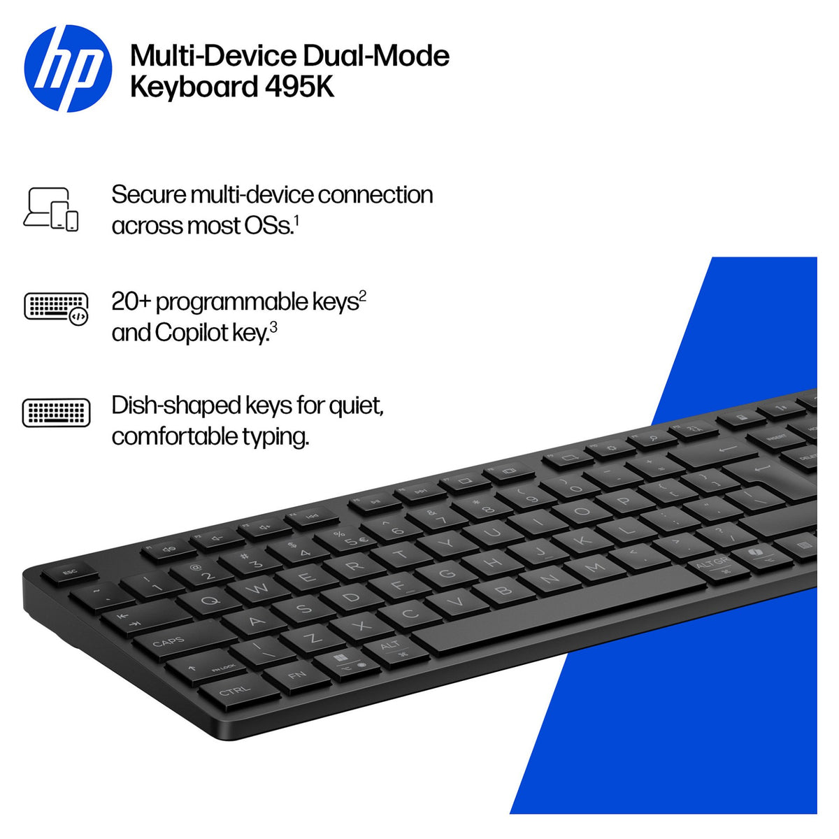 HP Multi-Device Dual-Mode Keyboard 495K