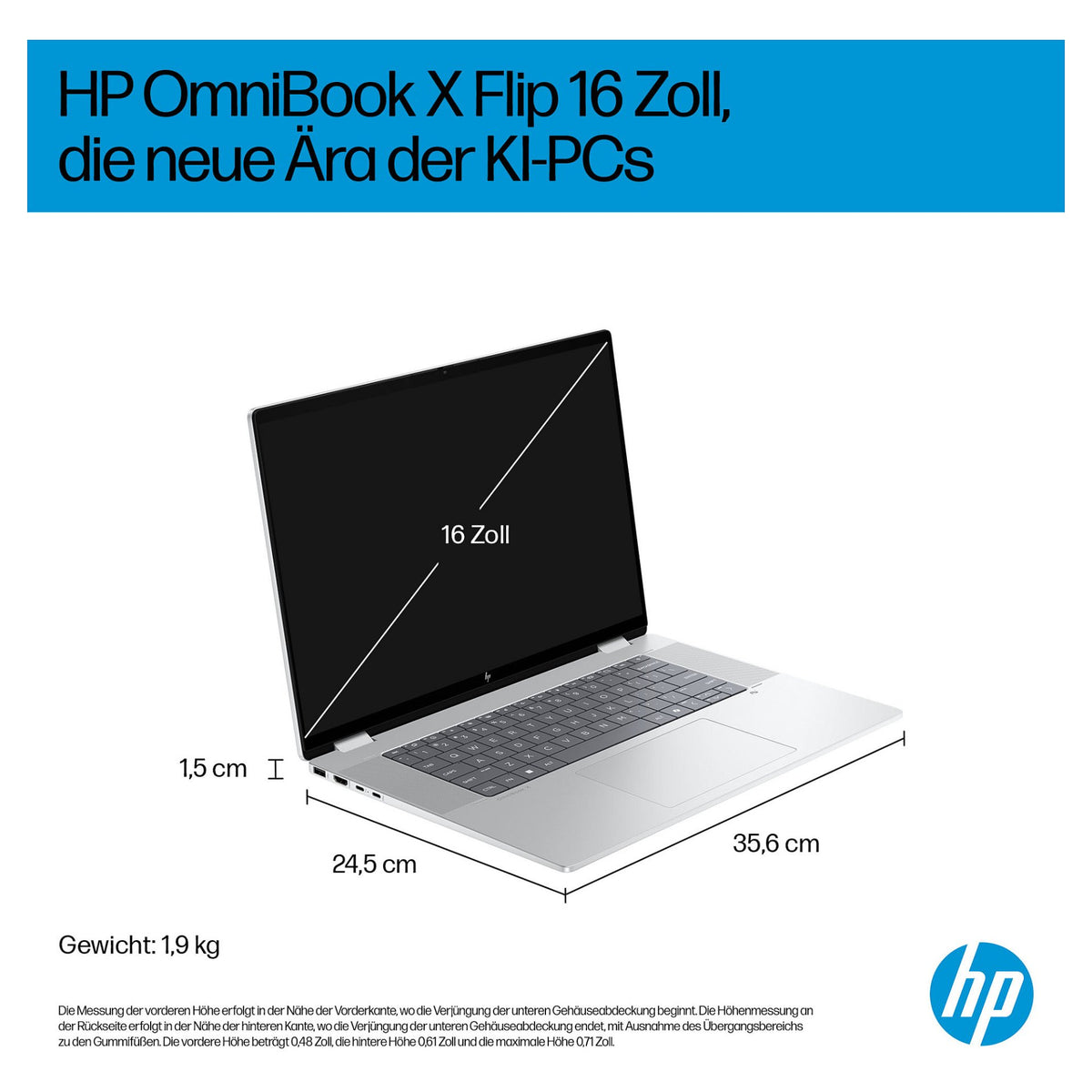 HP OmniBook X Flip 16-as0071ng CU7 256V/16GB/512SSD/W11 Home Touch