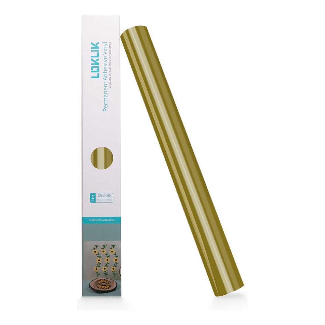 LOKLiK Permanent Klebefolie Vinyl Glänzend - Gold - 30,5 x 180 cm