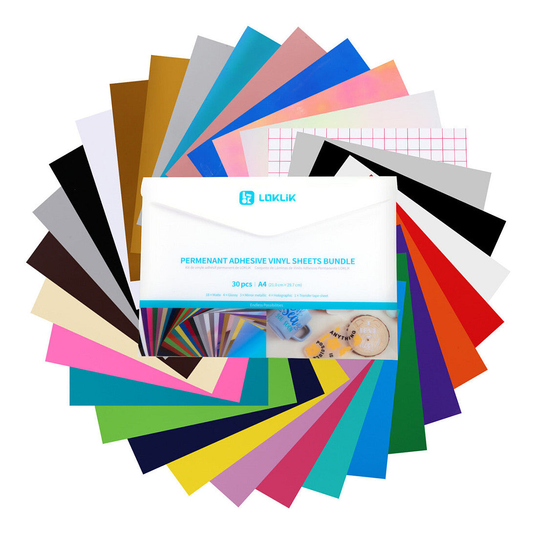 LOKLiK Permanent haftende Vinylfolie Material-Set (A4)