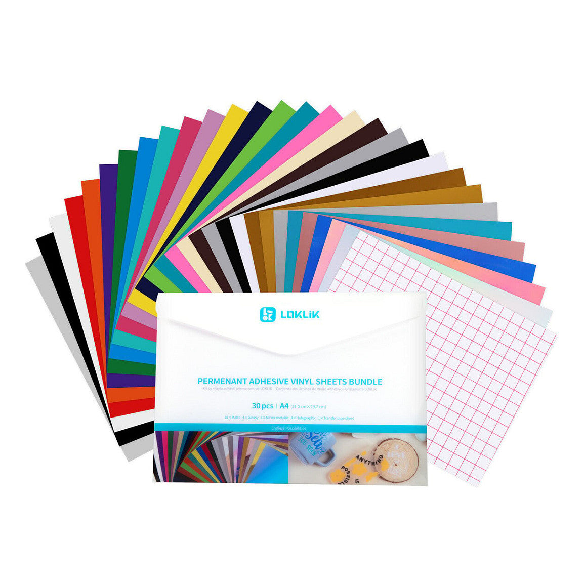 LOKLiK Permanent haftende Vinylfolie Material-Set (A4)