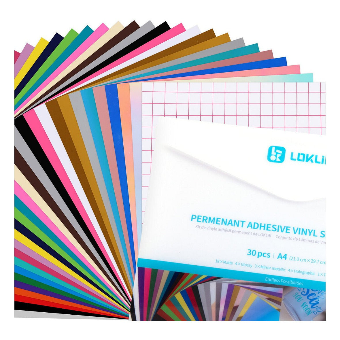 LOKLiK Permanent haftende Vinylfolie Material-Set (A4)