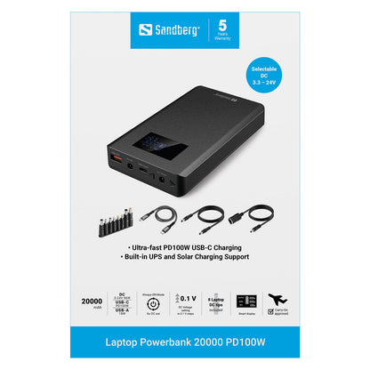 SANDBERG Laptop Powerbank 20000 PD100W