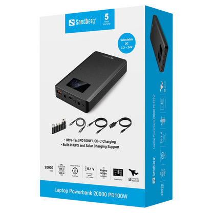 SANDBERG Laptop Powerbank 20000 PD100W