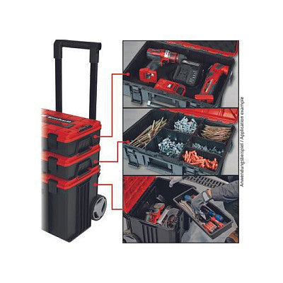Systemkoffer E-Case Tower (schwarz/rot, 1x E-Case L, 2x E-Case S)
