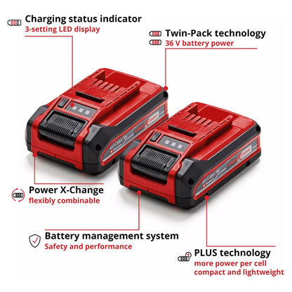Akku Power-X-Change Plus TWIN-PACK 18Volt 3,0Ah (rot/schwarz, 2 Stck, ohne Ladegert)