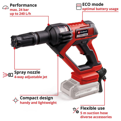 Power X-Change Akku-Druckreinigerpistole HYPRESSO 18/24-1, 18Volt (rot/schwarz, ohne Akku und Ladegert)