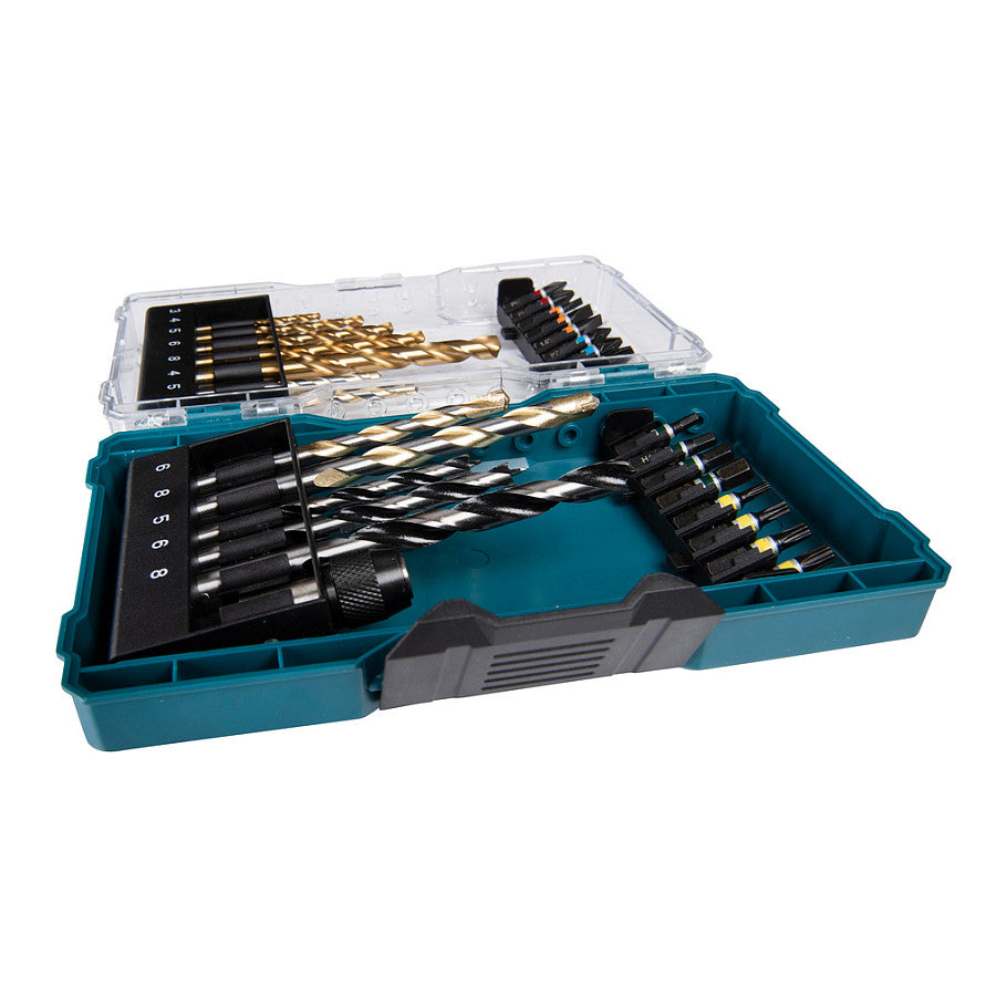 Bohrer- & Bit-Satz E-07054, 29-teilig (Klappbox mit transparentem Deckel)