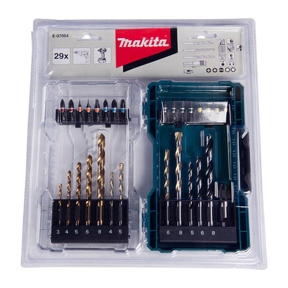 Bohrer- & Bit-Satz E-07054, 29-teilig (Klappbox mit transparentem Deckel)
