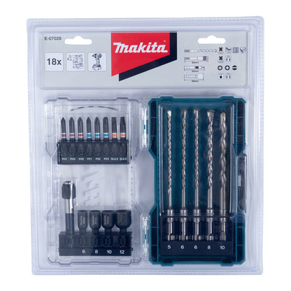 Bohrer-Bit-Set SDS Plus, 18-teilig, Bohrer- & Bit-Satz (Klappbox mit transparentem Deckel)
