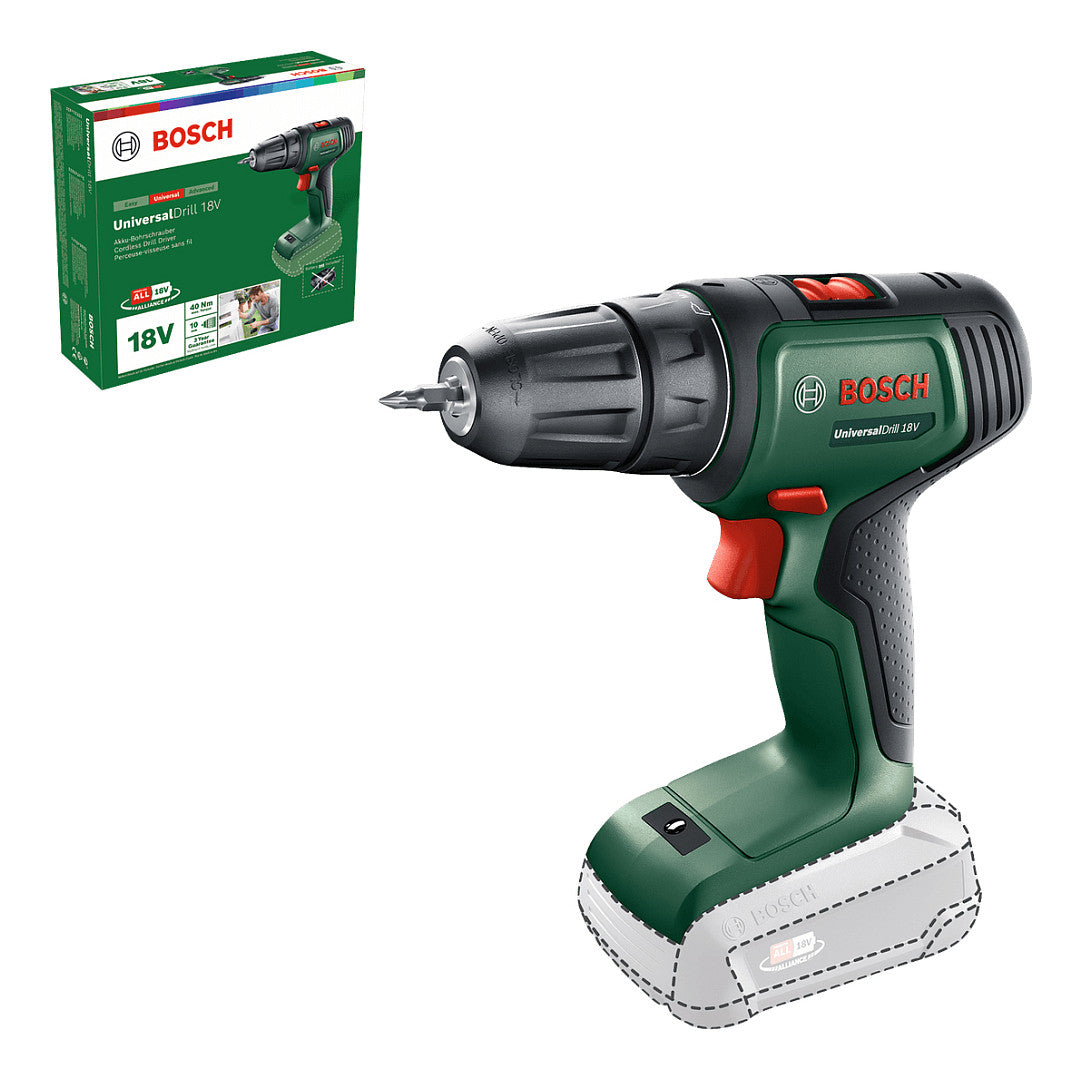 Powertools Akku-Bohrschrauber UniversalDrill 18V (grn/schwarz, ohne Akku und Ladegert, POWER FOR ALL ALLIANCE)