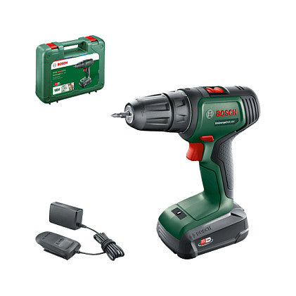 Powertools Akku-Bohrschrauber UniversalDrill 18V (grn/schwarz, Li-Ionen Akku 2,5Ah, Koffer, POWER FOR ALL ALLIANCE)