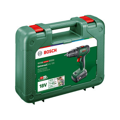Powertools Akku-Bohrschrauber UniversalDrill 18V (grn/schwarz, Li-Ionen Akku 2,5Ah, Koffer, POWER FOR ALL ALLIANCE)