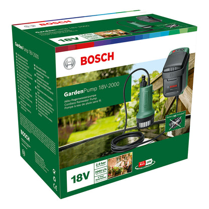 Powertools GardenPump 18V-2000 solo, Tauch- / Druckpumpe (grn/schwarz, ohne Akku und Ladegert, POWER FOR ALL ALLIANCE)