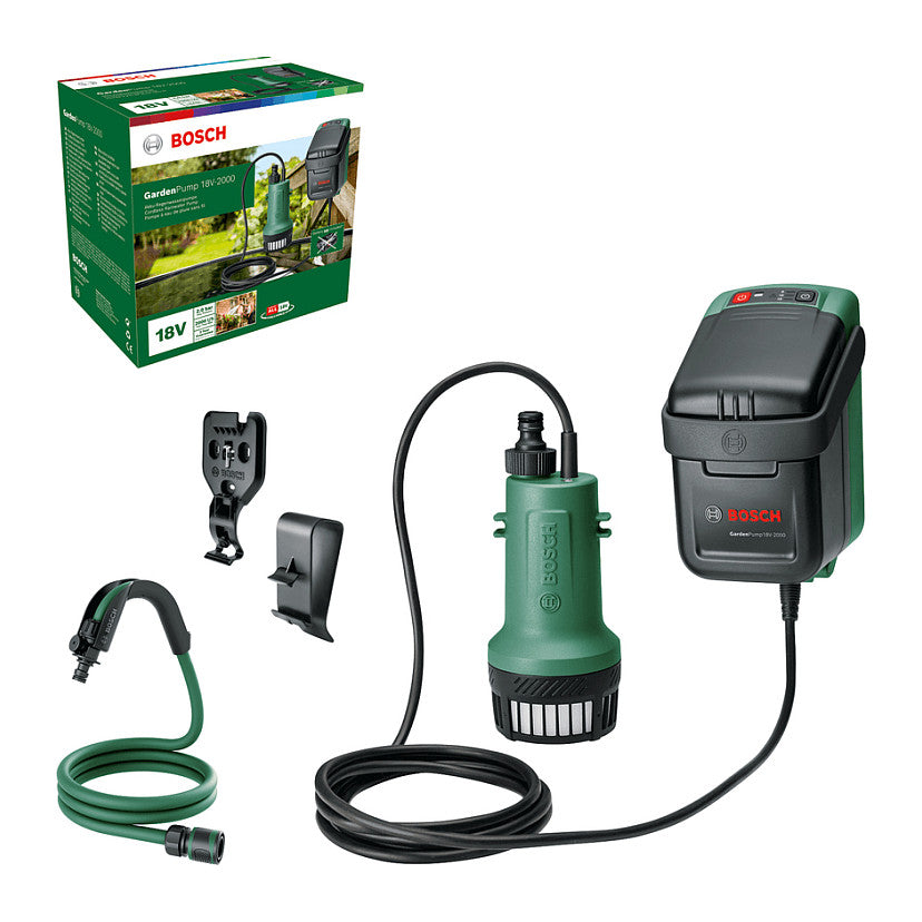 Powertools GardenPump 18V-2000 solo, Tauch- / Druckpumpe (grn/schwarz, ohne Akku und Ladegert, POWER FOR ALL ALLIANCE)