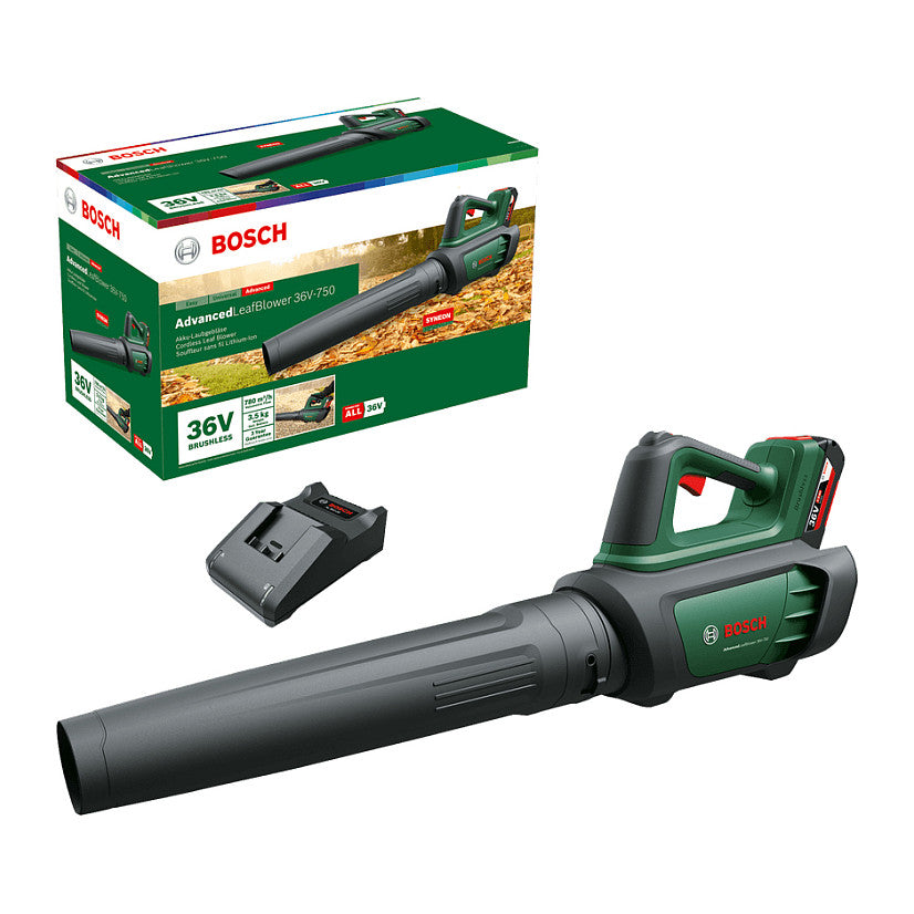 Powertools Akku-Laubblser Advanced LeafBlower 36V-750 (grn/schwarz, Li-Ionen Akku 2,0Ah, POWER FOR ALL)