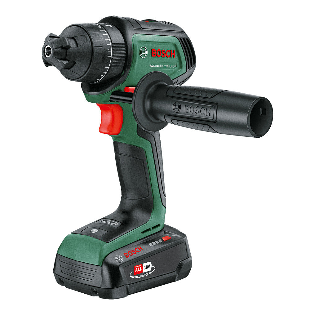 Powertools Akku-Schlagbohrschrauber AdvancedImpact 18V-80 QuickSnap (grn/schwarz, 2x Li-Ionen Akku 2,5Ah, Koffer, POWER FOR ALL ALLIANCE)