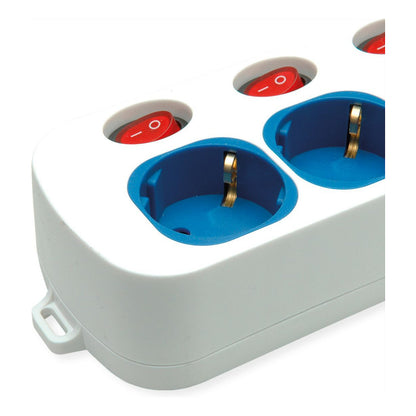 ROLINE 3-fach Steckdosenleiste mit Schalter, USB-Charger A+C, 3 m